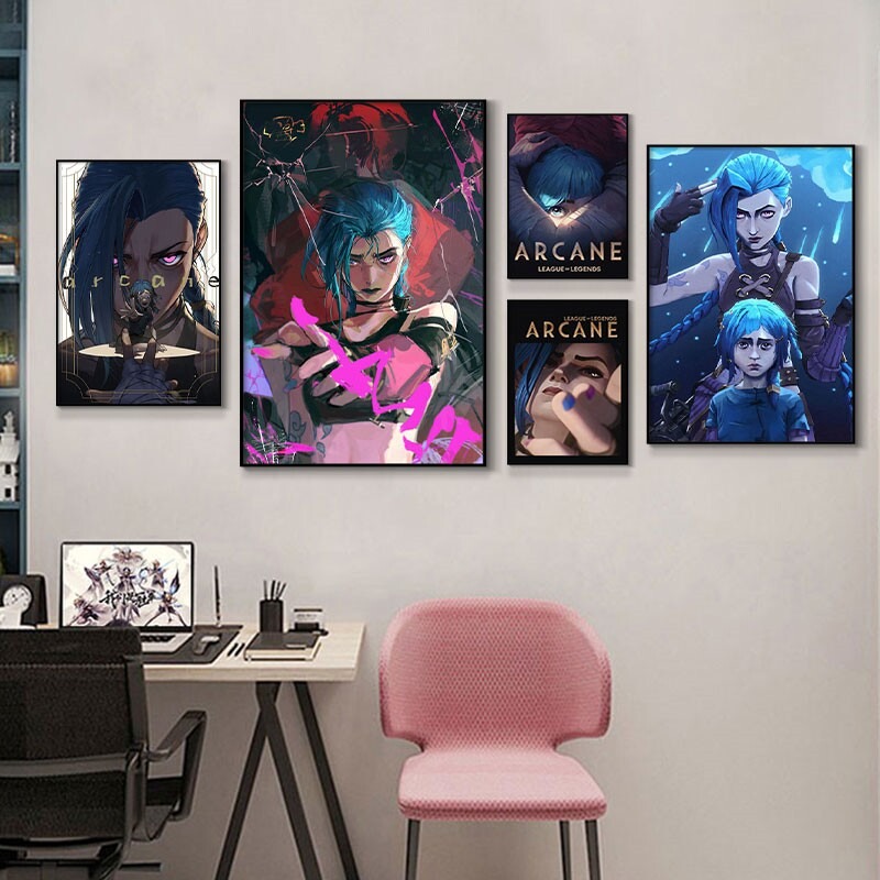 Esports Gaming Room - Arcane Jinx Yakın Çekim Posteri Çerçevesiz