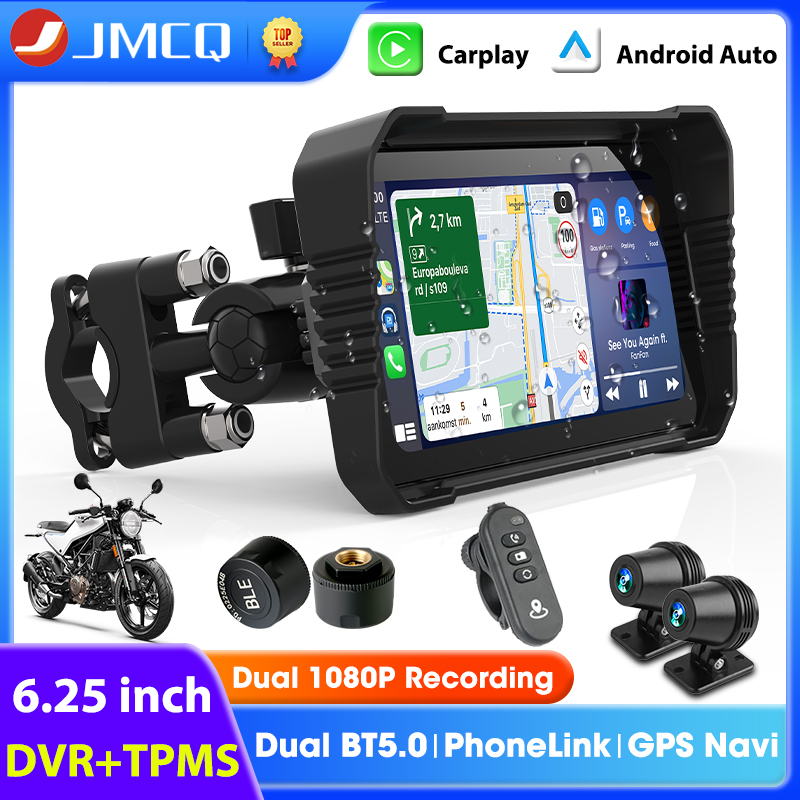 Dual Monitor Stand - 6.25 inç Carplay Ekranlı Motosiklet GPS