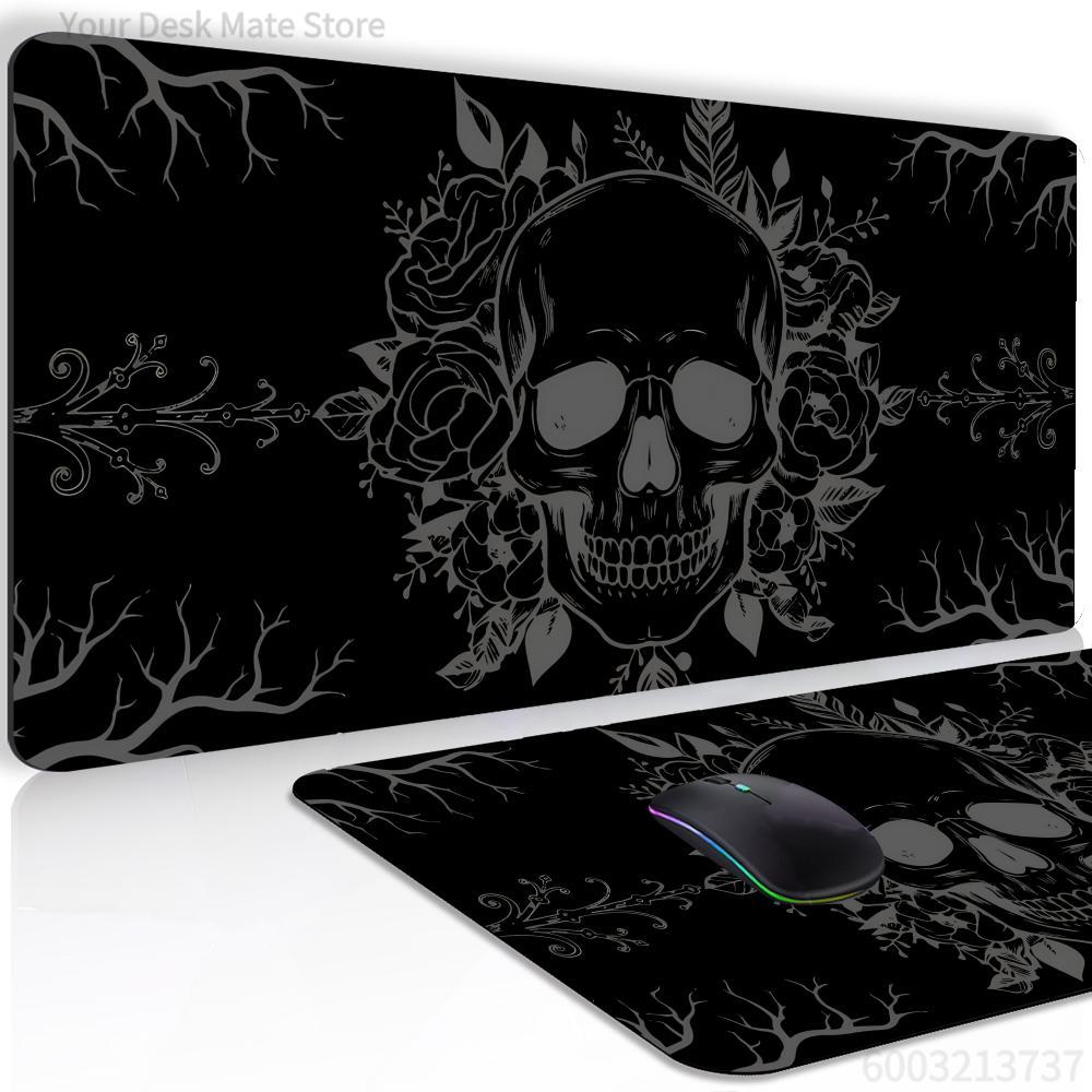 Esports Gaming Stocks - Havalı Siyah Kafatası Mouse Pad XXL